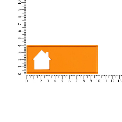 Лейбл из ПВХ с вырубкой «Дом», оранжевый неон