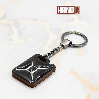 Брелок Канистра (черный с серебром) (Черный с серебром)