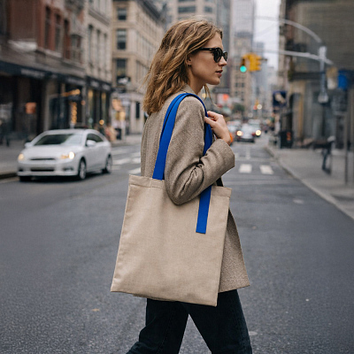 Шоппер Superbag Light (неокрашенный с синим)