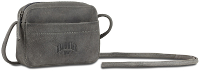 Сумка женская KLONDIKE YUKON «Maya», натуральная кожа в сером цвете, 17 х 12 х 4 см