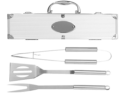 Набор для барбекю в кейсе: лопатка, щипцы, вилка Salvy