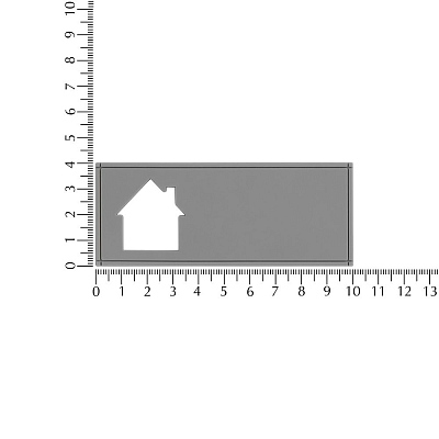 Лейбл из ПВХ с вырубкой «Дом», серый