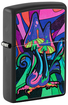 Зажигалка ZIPPO Counter Culture с покрытием Black Light, латунь/сталь, черная,матовая 38x13x57 мм (Черный)