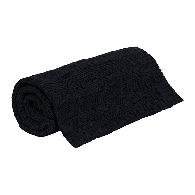 Плед Фадо (Fado) вязаный, темно-синий (без подарочной коробки)