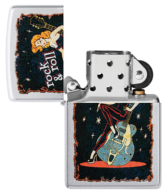 Зажигалка ZIPPO Cool Chick с покрытием Satin Chrome, латунь/сталь, серебристая, 38x13x57 мм