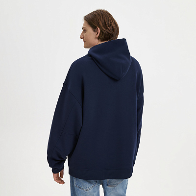 Худи оверсайз унисекс FUSION, темно-синий