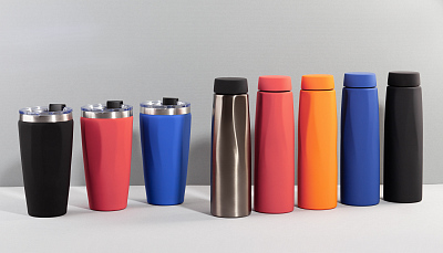 Термостакан "Calypso" 500 мл, покрытие soft touch, черный #, черный