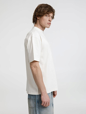 Футболка оверсайз унисекс Sideline, молочно-белая