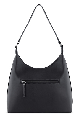 Сумка женская наплечная большая BUGATTI Mila, черная, полиуретан, 31 x 11 x 22/28 см