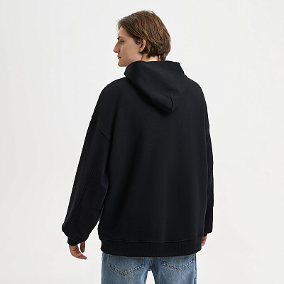 Худи оверсайз унисекс FUSION, черный, размер XS/S