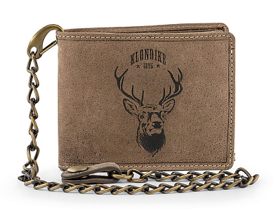Бумажник KLONDIKE «Harry Deer», натуральная кожа в светло-коричневом цвете, 13 х 10 х 3 см