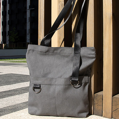 Шоппер Superbag ZIP, с двумя карманами и молнией (серый)