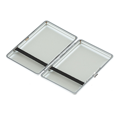 Портсигар S.Quire, нержавеющая сталь, искуственная кожа, тёмно-зелёный, 7,4х11,5х1,8 см