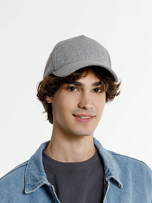 Бейсболка Woolridge, серый меланж