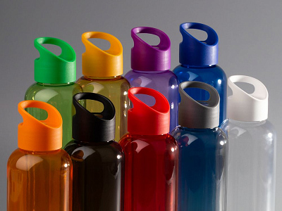 Бутылка для воды Plaske, прозрачная с белой крышкой