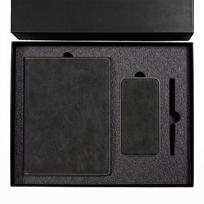 Набор подарочный  EMBER: ежедневник и power bank в коробке  с ложементом (Чёрный)