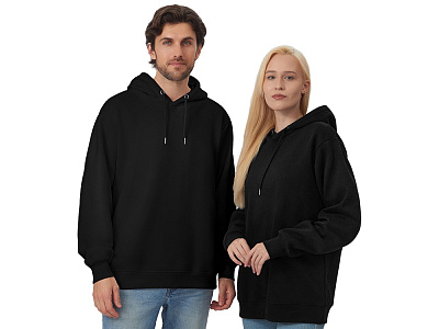 Толстовка с капюшоном оверсайз Lisbon унисекс (Чёрный)