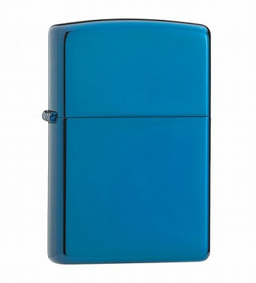 Зажигалка ZIPPO Classic с покрытием Sapphire™, латунь/сталь, синяя, глянцевая, 38x13x57 мм