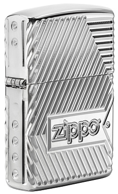 Зажигалка ZIPPO Armor® с покрытием High Polish Chrome, латунь/сталь, серебристая, 38x13x57 мм (Серебристый)