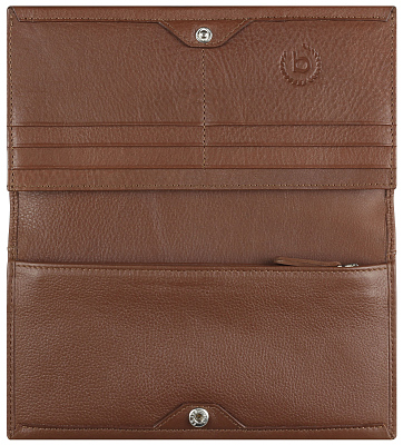 Кошелёк женский BUGATTI Lady Top, коньячный, натуральная воловья кожа, 19,5х2х10 см