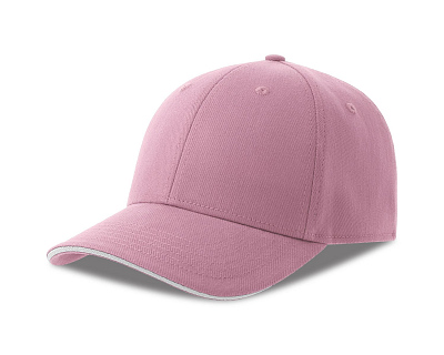 Бейсболка LIBERTY SANDWICH-S 270, 6 клиньев, металлическая застежка (Розовый, белый)