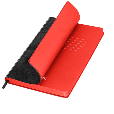 Ежедневник River side недатированный, черный/красный (с упаковкой, со стикерами) (Черный, красный)