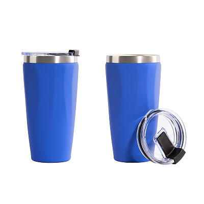 Термостакан "Calypso" 500 мл, покрытие soft touch, черный #, синий