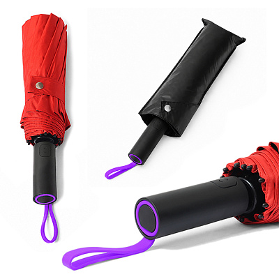 Кастомизированный автоматический складной зонт Altor  (Красный/фиолетовый)