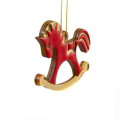 Ёлочная игрушка Лошадка (красный)