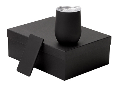 Подарочный набор COLOR IT с термокружкой и повербанком (Чёрный)