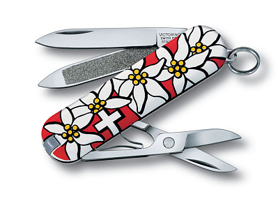 Нож-брелок VICTORINOX Classic "Edelweiss" 58 мм 7 функций разноцветный