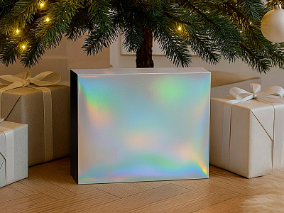 Подарочная коробка с голографическим шубером Aurora, XL