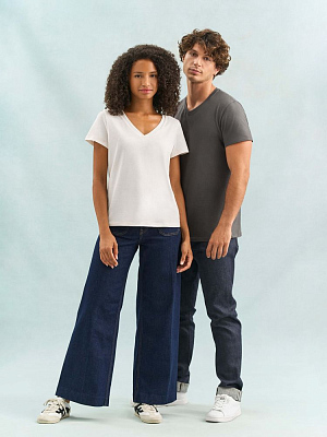 Футболка женская Regent Women с V-образным вырезом, молочно-белая