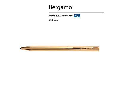 Ручка металлическая шариковая Bergamo, золотистый