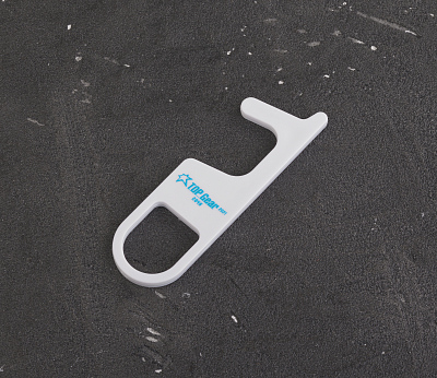 Брелок "Тачер" бесконтактный с антибактериальной защитой , белый