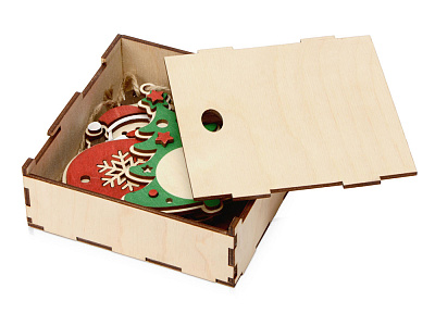 Набор с новогодними подвесками (Натуральный, разноцветный)