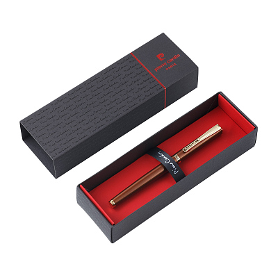 Ручка перьевая Pierre Cardin ECON, цвет - коричневый металлик. Упаковка Е