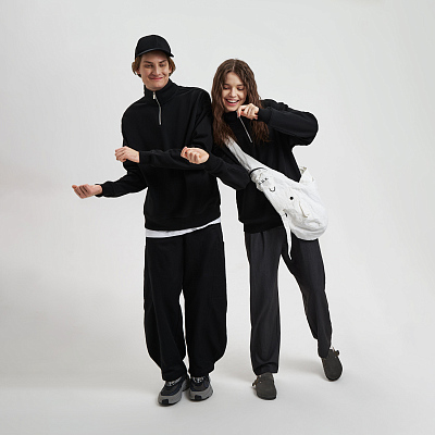 Толстовка на молнии унисекс FLOW, черная