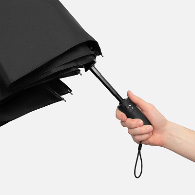 Зонт складной Filton, черный (с функцией Safety System)