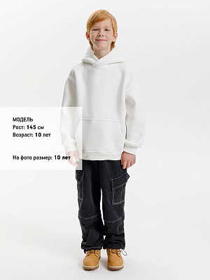 Худи детское оверсайз Junipero, молочное (белое)