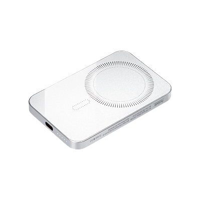 Внешний аккумулятор Artex PD 5000mAh с функцией беспроводной зарядки 15W  (Серебряный)