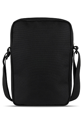 Сумка через плечо BUGATTI Blanc Delight, чёрная, нейлон RPET600D/тарпаулин/полиэстер, 16х4х23 см