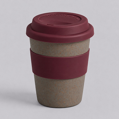 Стакан из бамбукового волокна Café (Серо-коричневый/красный бургунди)