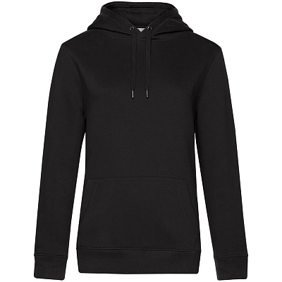 Толстовка с капюшоном женская Queen, темно-серый меланж (Чёрный)