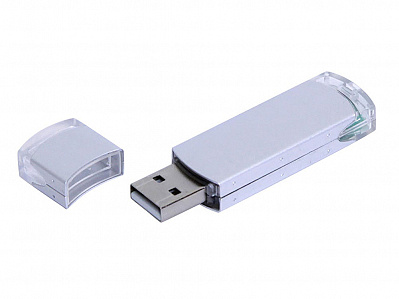 USB 3.0- флешка промо на 32 Гб прямоугольной классической формы (Серебристый)