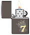 Зажигалка ZIPPO Lucky 7 Design с покрытием Black Ice®, латунь/сталь, черная, 38x13x57 мм - Фото 3