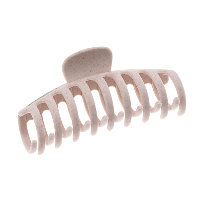 Заколка-краб для волос Dewal Beauty 1 шт/ уп.бежевая, форма овал, большая (Бежевый)