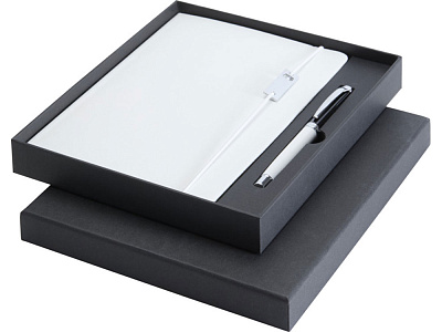 Набор Legato Elegance с блокнотом А5 и ручкой-роллер (Белый/черный)