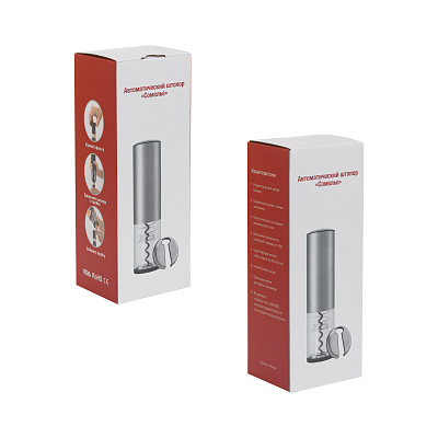 Штопор автоматический "Сомелье" с батареей, 500 mAh, серебристый