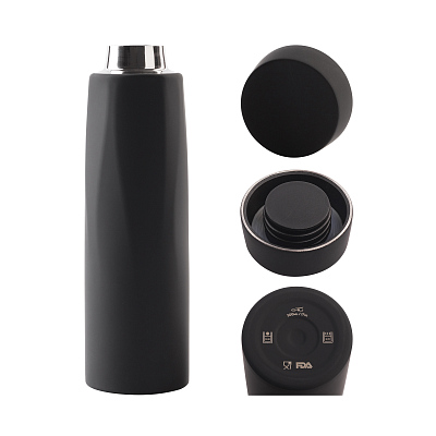 Термос "Calypso" 500 мл, покрытие soft touch, коробка, черный